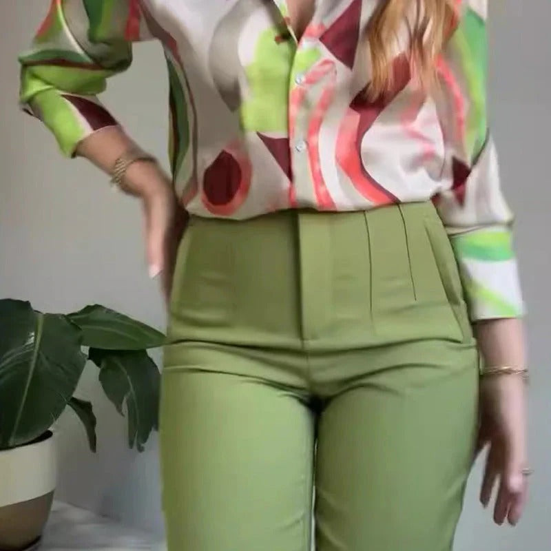 Printed Two-Piece Outfit – Shirt & Pants