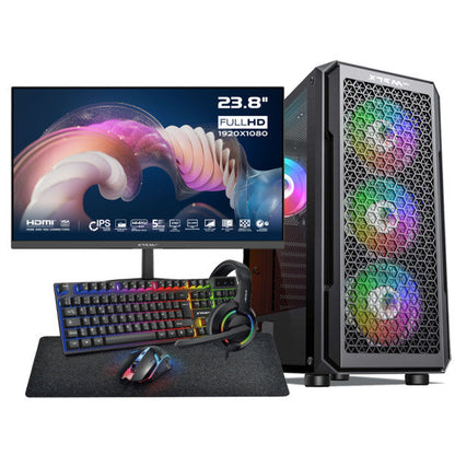 Gamer Essential Setup – R5 5500, RX 6650 XT + XGC-120 + X24G14IFF 23.8" 144 Hz